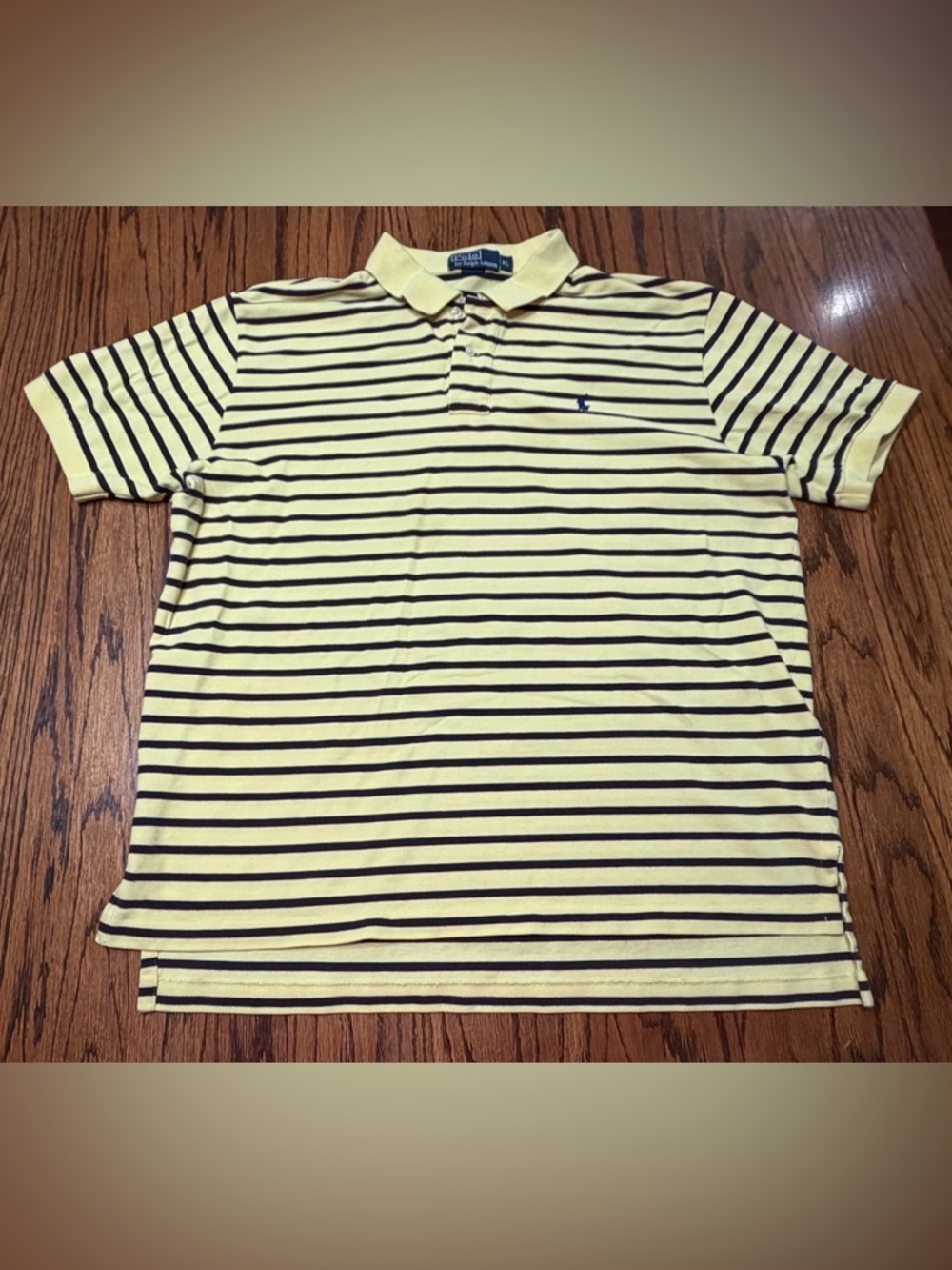 Polo Ralph Lauren Men’s XL Yellow Navy Maroon Striped Polo Shirt